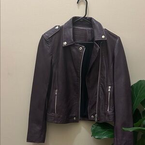 Amaryllis soft leather Dark purple Leather Jacket size s